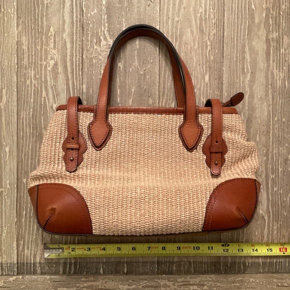 Brooks Brothers Leather and Straw Purse - Picture 7 of 8